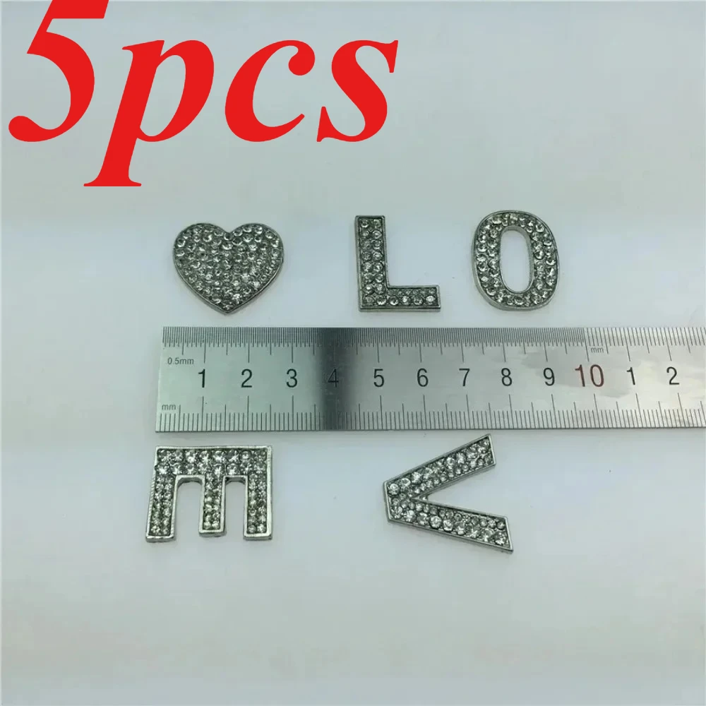 2027 5pcs For Car Crystal Digital Car Stickers Metal Alphabet Stickers Personalized Tail Plate ABCDEFGHIK