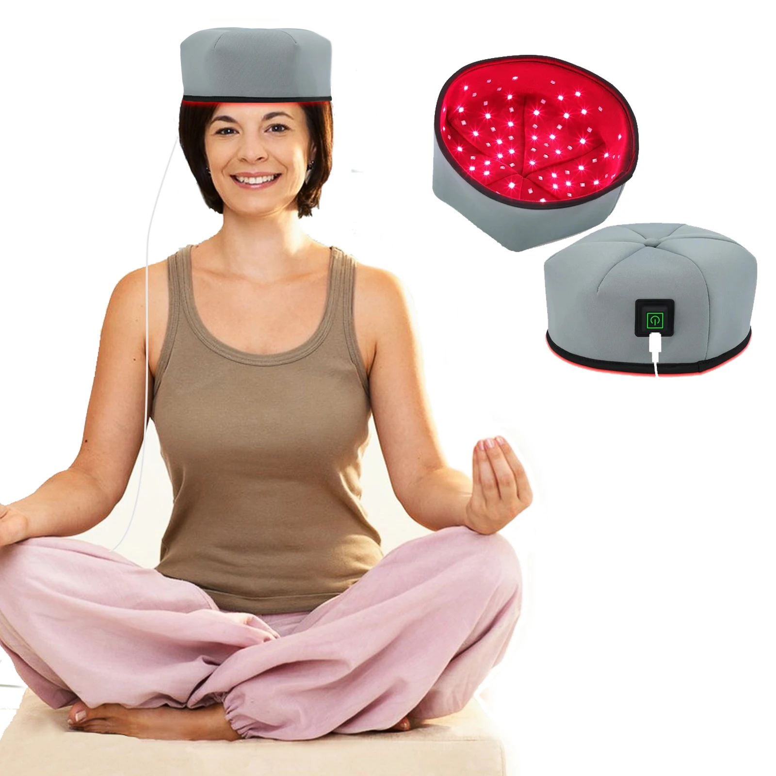 

660nm Red Light Near Infrared Therapy Hat Helmet for Hair Regrowth Prevant Loss Head relaxation Relief scalp phototherapy Device