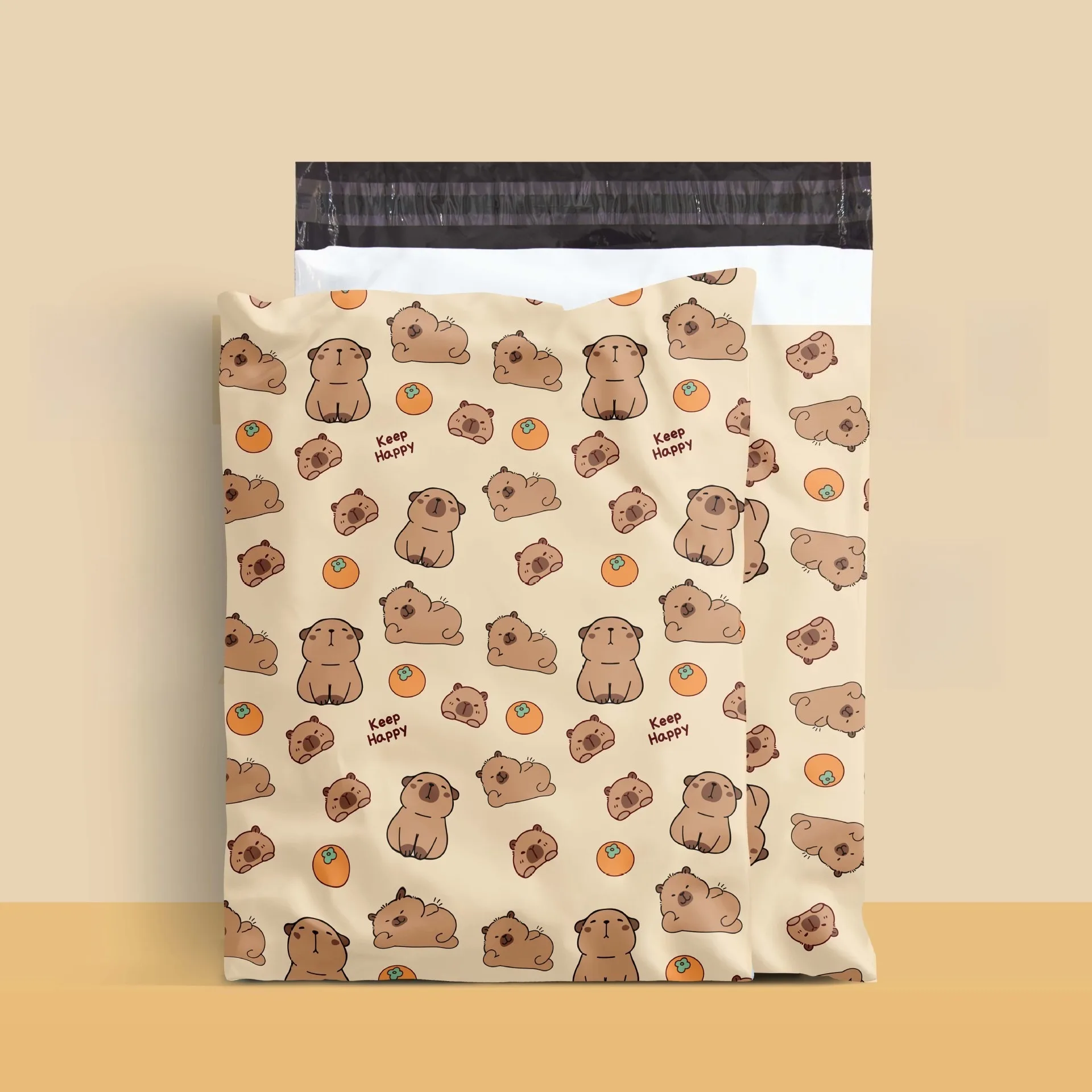 

Милые почтовые пакеты с мультяшными капибарами 9.5x13.5'' с самоклеящимся клапаном, водонепроницаемые конверты для доставки для малого бизнеса