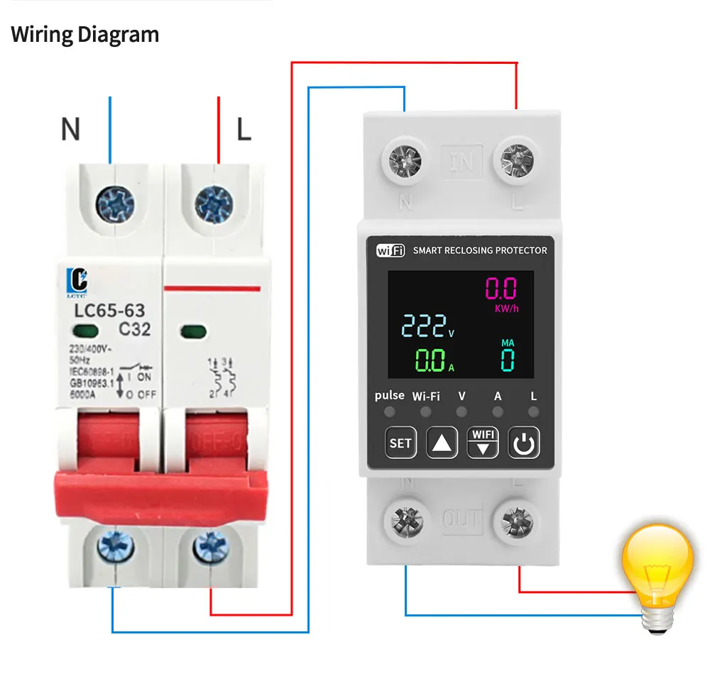Tuya WiFi Digitales Display Intelligentes Strom- und Voltmeter 10-in-1 AC-Energiemessgerät APP-Steuerung DIN Elektrisches Energiemessgerät – Detail 9