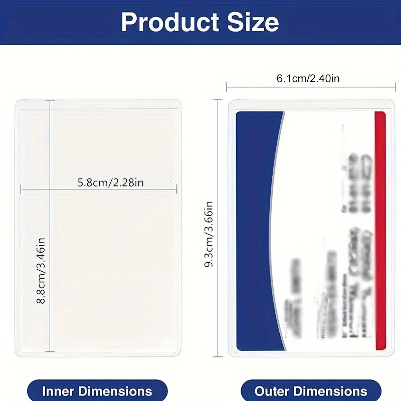 10PCS Card Protective Cover Transparent Frosted Certificate Credit Card Protective Cover PVC Dustproof Wear Resistant Waterproof