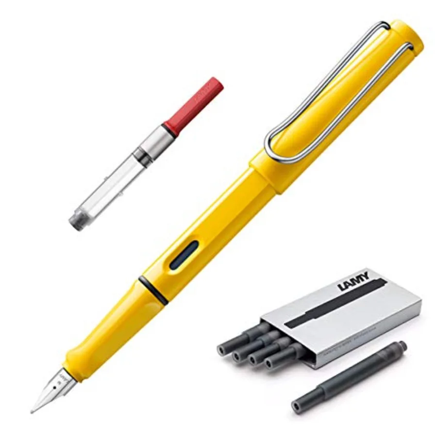 

Lamy Safari Yellow Fine Nib 5 Black Ink Cartridges, Z28 Converter and Wipe