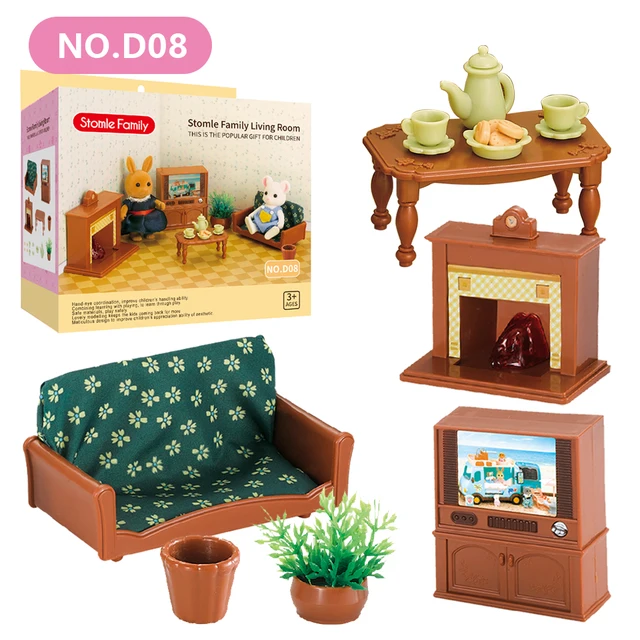 Juego De Mini Sofá Para Casa De Muñecas 1:12 - 3 Almohadas, Muebles De Madera Y Tela En Varios Colores