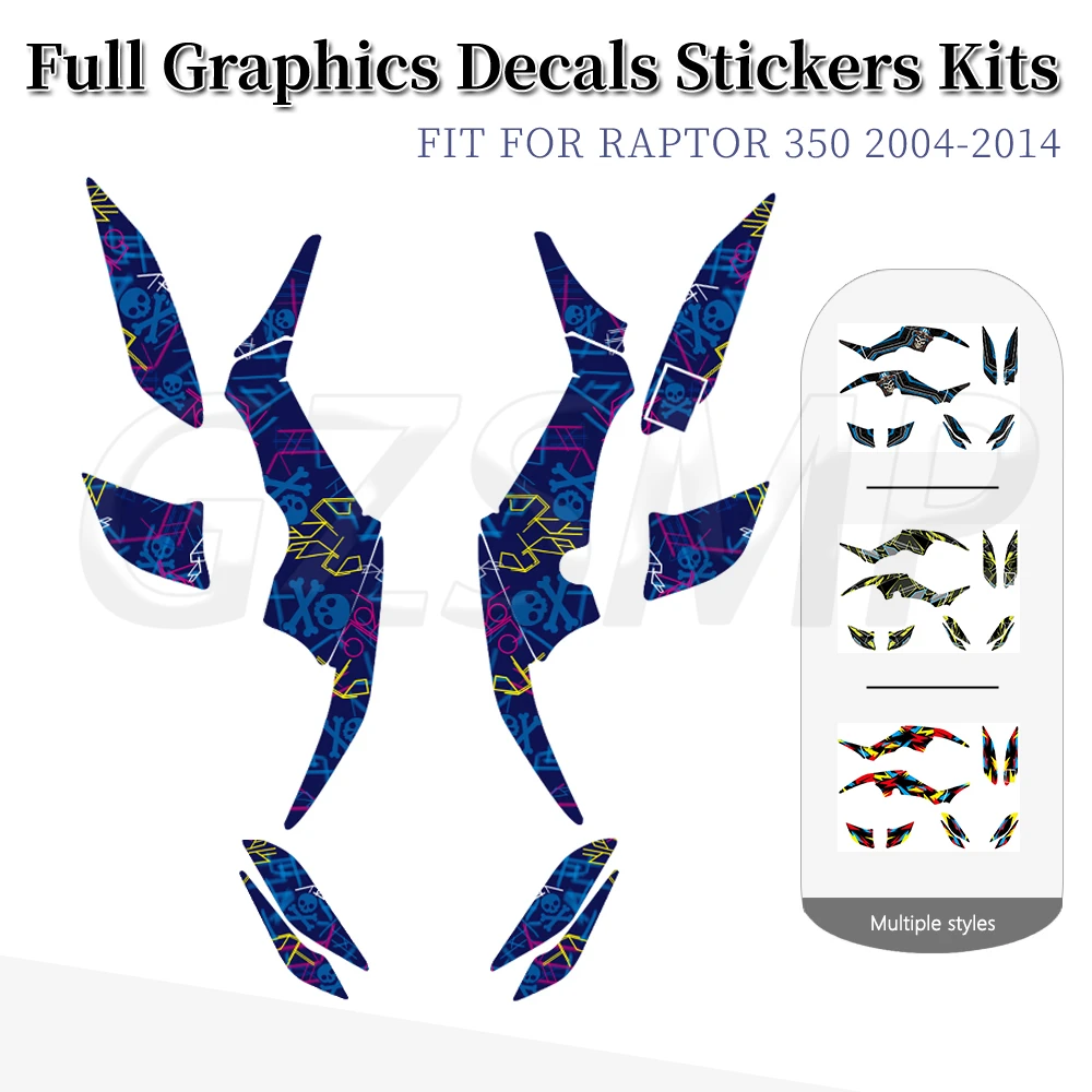 

ATV Sticker Fit for Yamaha Raptor 350 YFM350 2004 -2014 2005 Graphics Background Decal Stickers Set