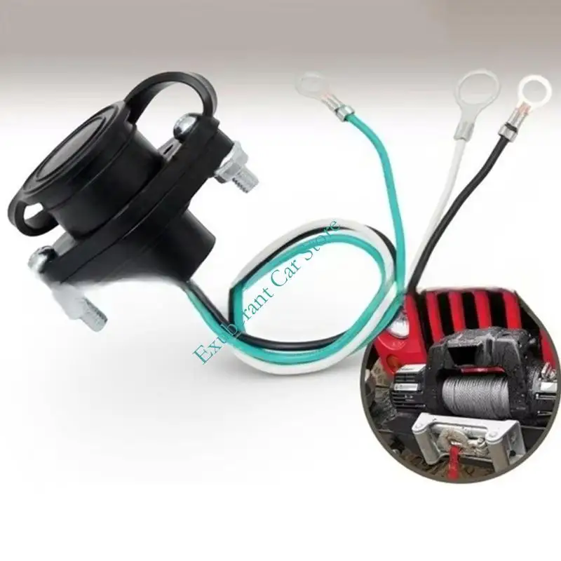 Winch Remote Socket Harness 16296, 12V Three-Wire Control Connection with Eyelet-Terminal Leads for 3 Wire/Pin Applications