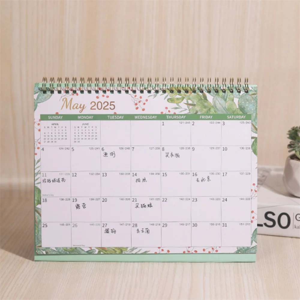 Large 2025 Desk Calendar Dual Side Coil Book Annual Schedule Organizers To Do List Monthly Daily Planner Office School Supplies