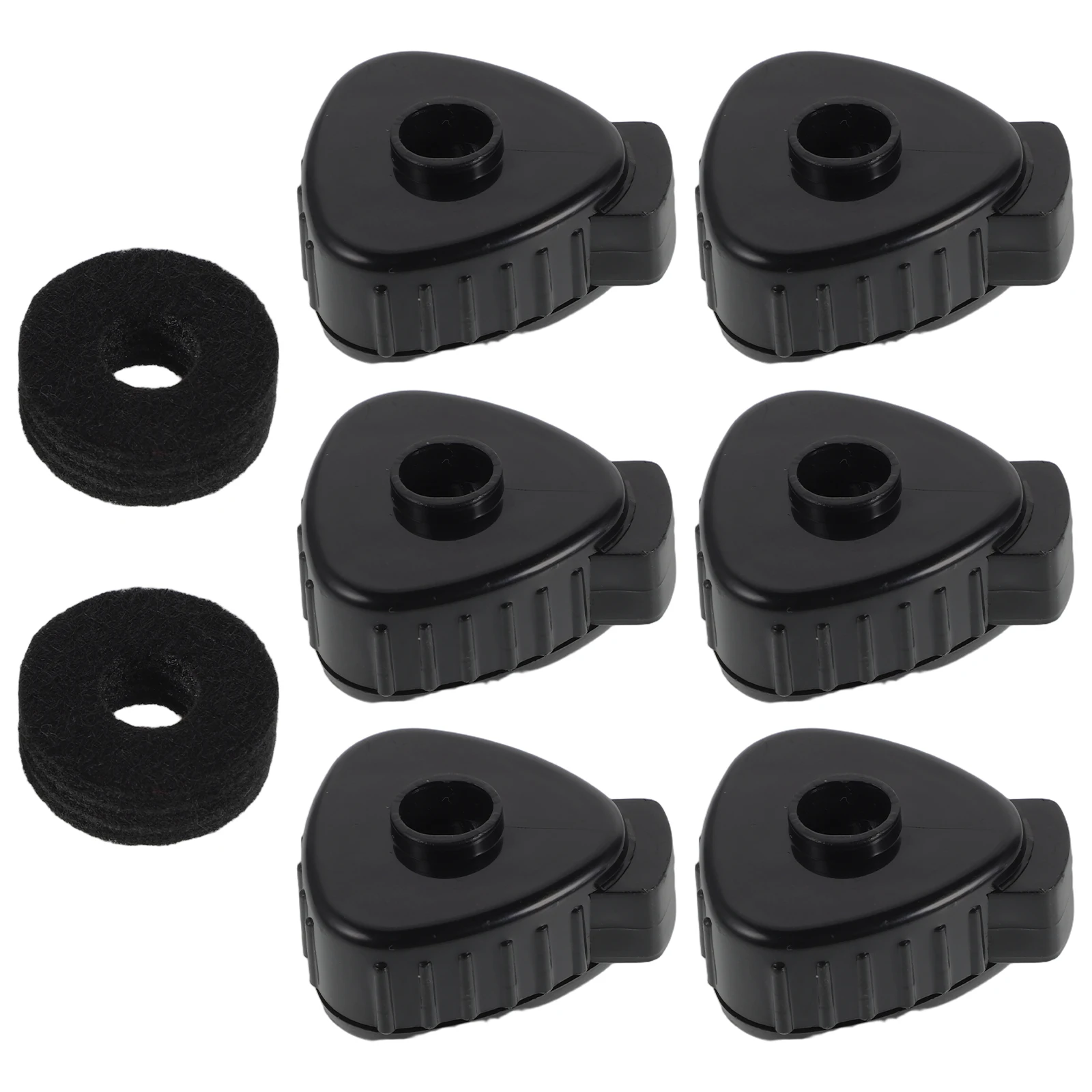 

6pcs Quick Release Nuts Black Plastic Drum Accessories For Percussion Durable Clamp With Cushion Quick Release Drum Cymbal Parts