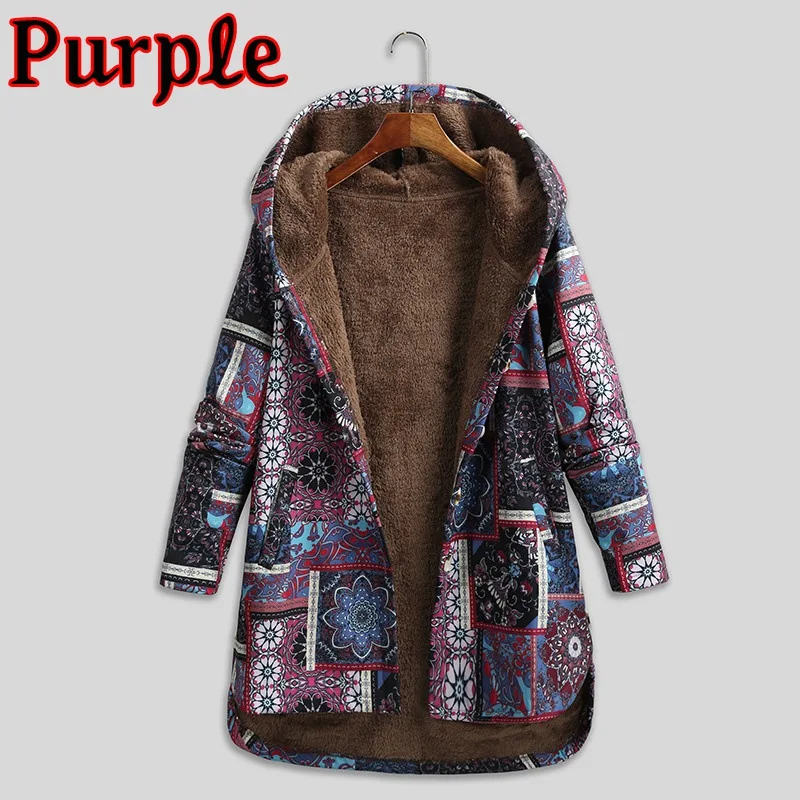 Women Winter Floral Printed Coat Vintage AliExpress wish explosion retro plush split ethnic floral print large size coat