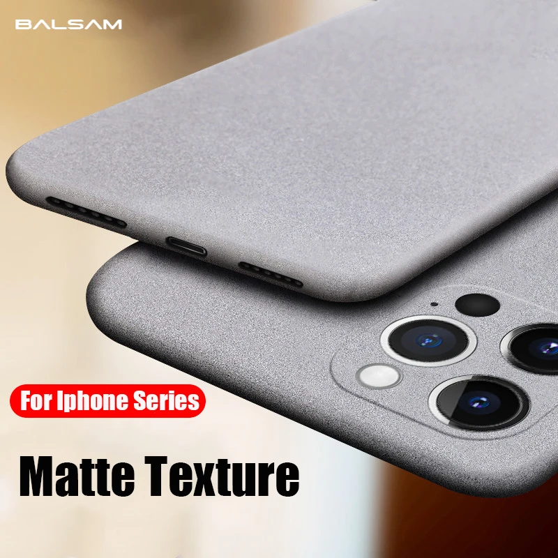 Ultra-Thin Sandstone Matte Case For iPhone 15 14 13 Pro 12 11 Pro XS Max Mini XR X 6S 7 8 Plus Slim Soft Shockproof Scrub Cover