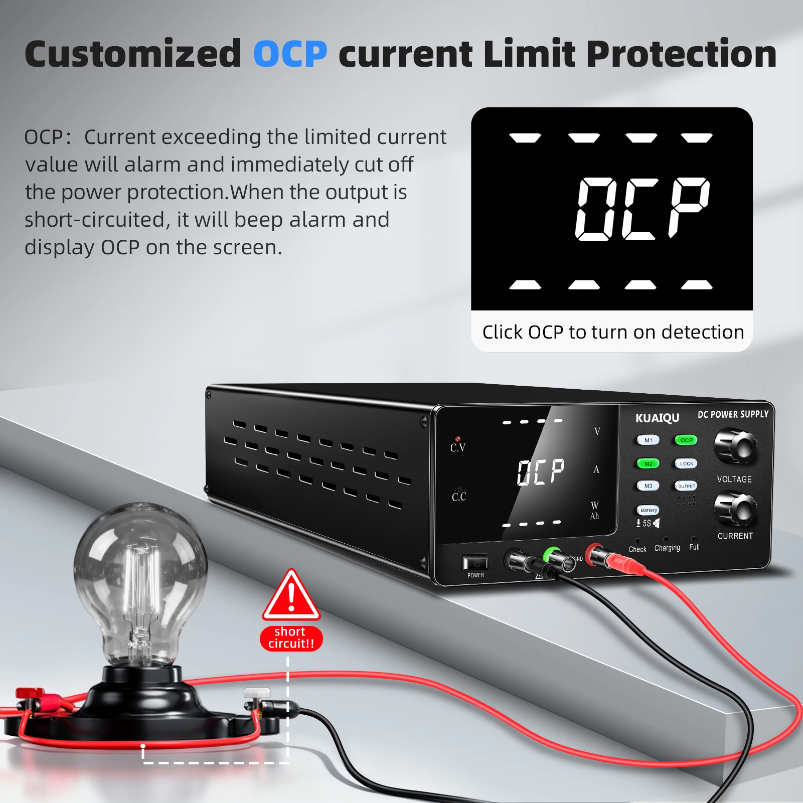 DC Power Supply Variable, 60V 20A High Power Bench Power Supply for Battery Charging, 1200W Adjustable Regulated Power Supply