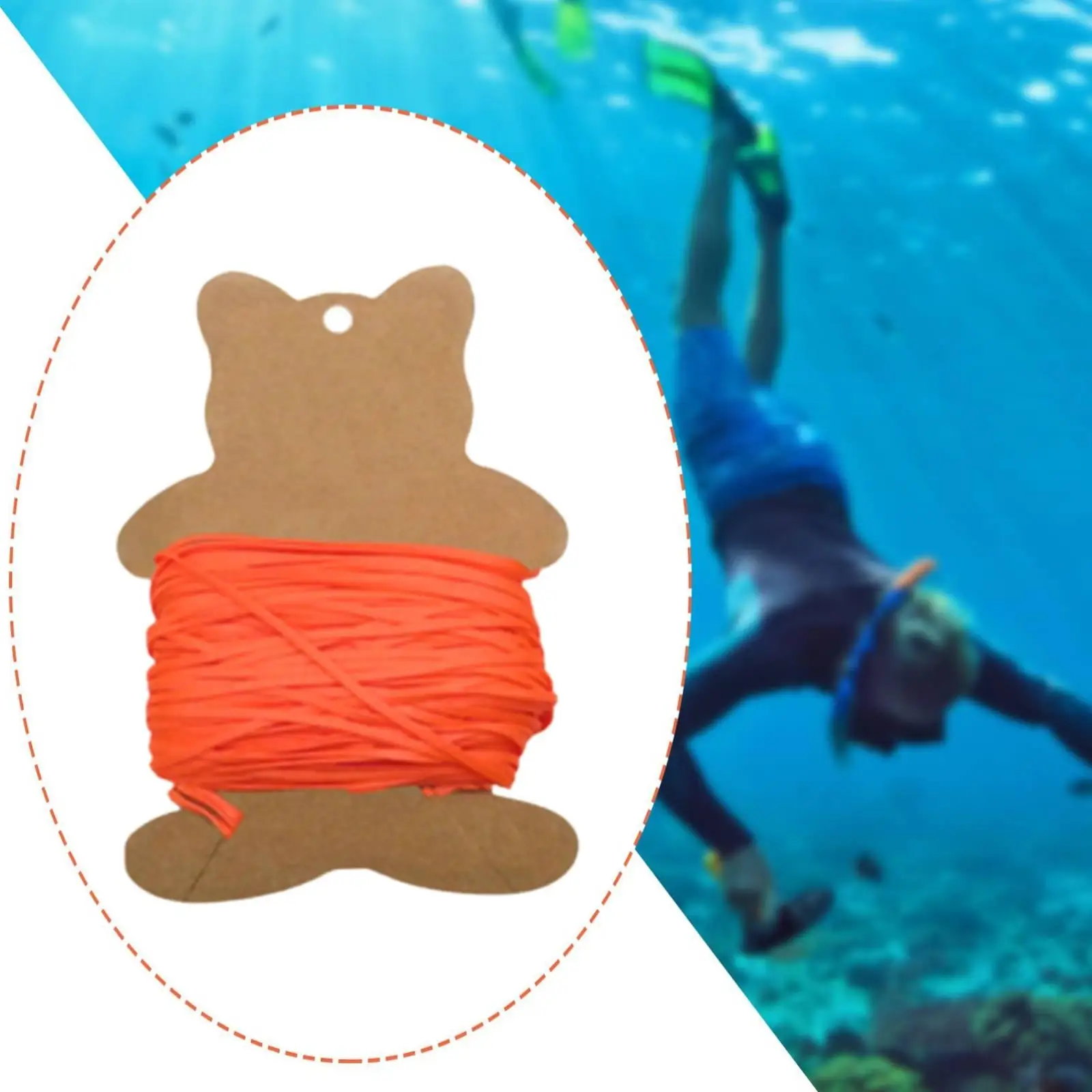 High Strength Flat Line for Scuba Dive Reel Diving Accessories High Visibility Sturdy Beginner Replacement Finger Reel Line view 3