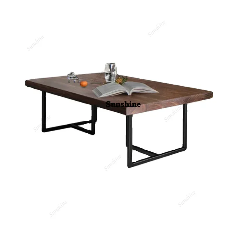 Cool Neutral Coffee Table Metal Legs Rectangle Mid Century Minimalist Coffee Table Modern Classic Coffee Table Home FurnitureTJ