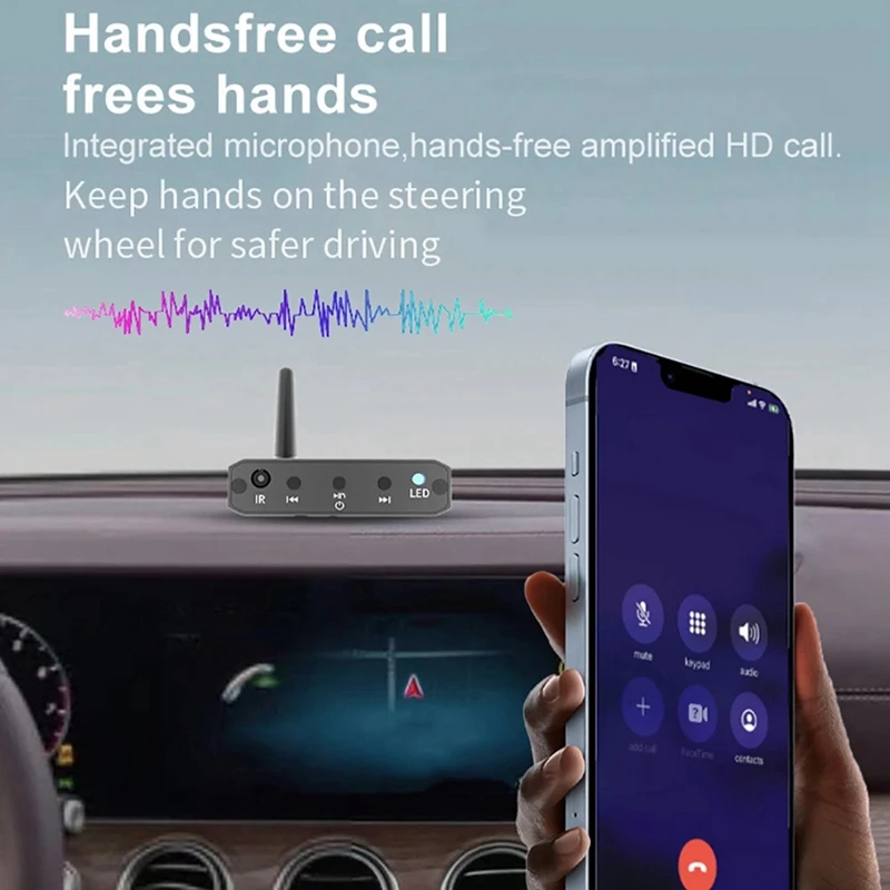 Bluetooth 5.2 Audio Receiver 3.5Mm AUX U-Disk Play HIFI Lossless Music Stereo Wireless Adapter For Car Speaker Amplifier