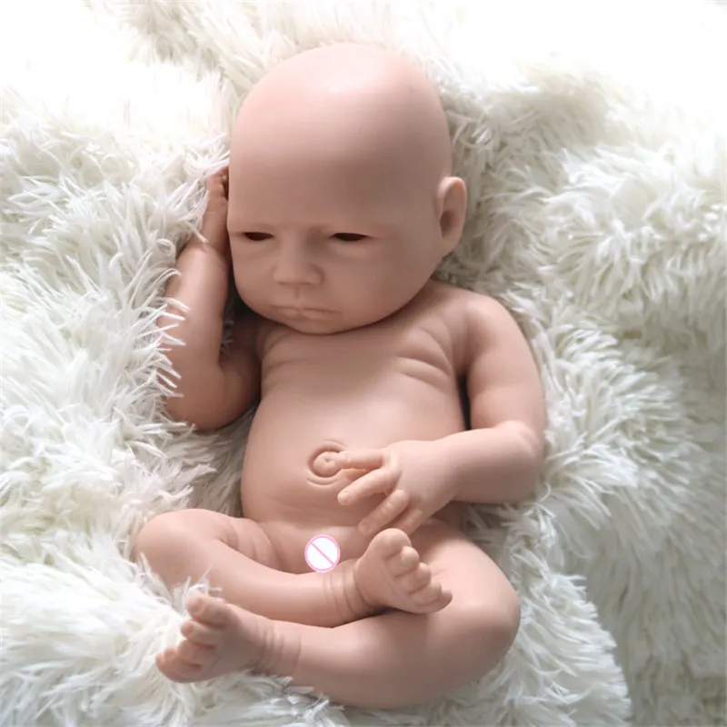 New 18inch 100% Full Body Silicone Baby Doll Kit Upainted Reborn Girl Doll Kits  Unfinished Soft Doll Kit Reborn DIY Toy Gifts