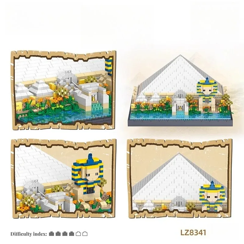 مكعبات بناء الهرم للأطفال، مجموعة تعليمية محاكاة بناء المدينة، مجموعة زينة سطح المكتب، هدية لعبة #4