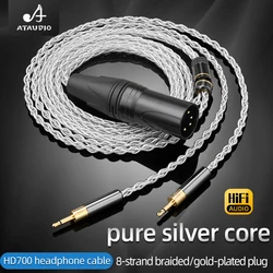 ATAUDIO HiFi Headphone Cable  8 Shares Pure Silver Core 2.5/3.5/4.4/6.5mm XLR Male Plug Jack to Earphone Upgrade Cable For HD700