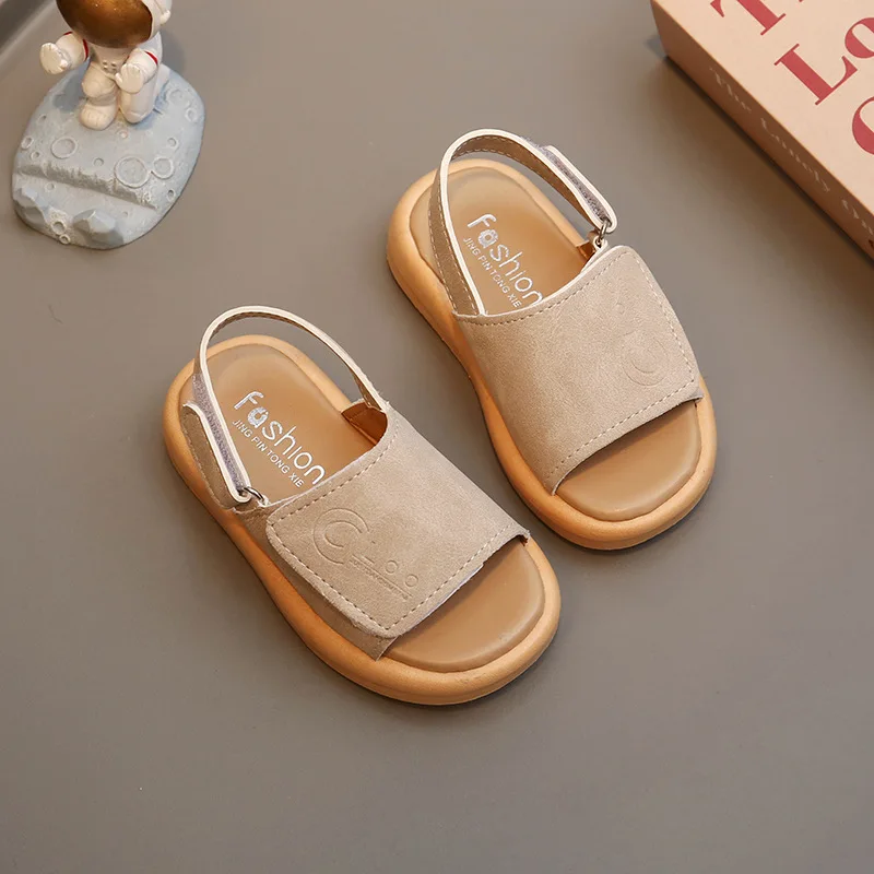 Leather Fashion Kids Sliders Two Style Summer Girls Sandals and Slipper Bohemia Classic Fashion Open Toe Non-slip Kids Flats