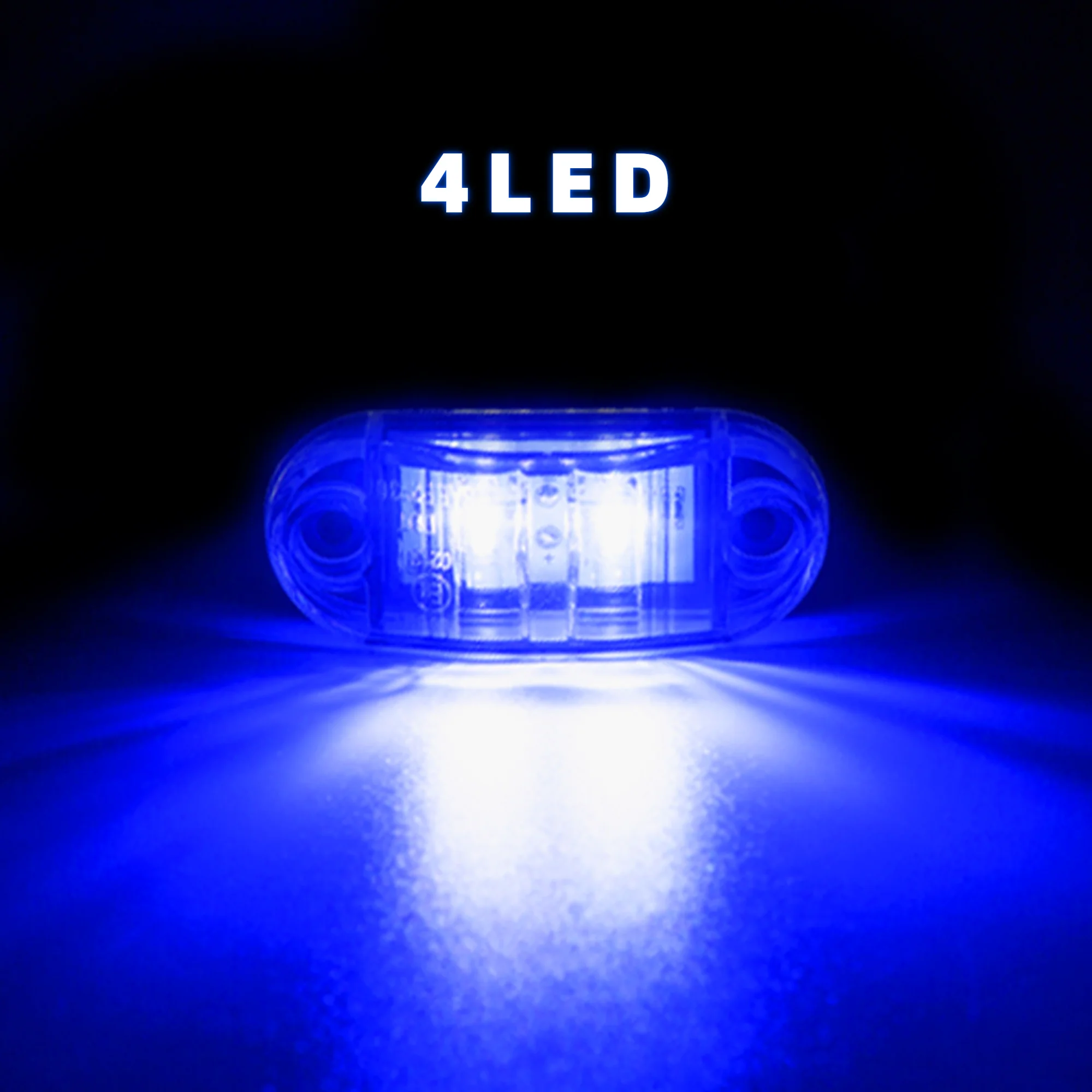 10 Stück 4 LEDs 12 V-24 V Seitenmarkierungsleuchten, oval, vorne und hinten, Anzeigelampe, LKW-Zubehör für Anhänger, BUS, Van, Wohnwagen – Detail 8