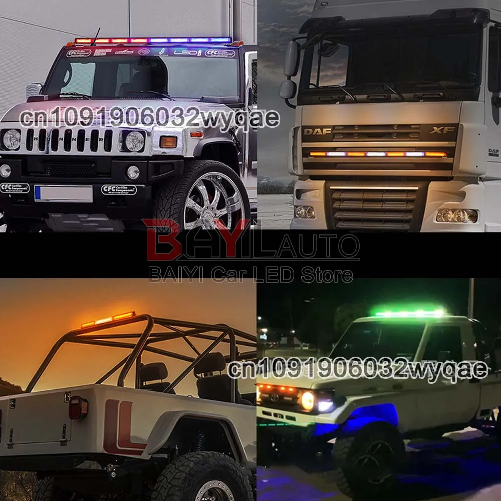 30 سنتيمتر تحذير السيارة LED ستروب ضوء بار ، المرور الطوارئ وامض ، COB ضوء القضبان الزجاج الأمامي لشاحنة سيارة 9 فولت-30 فولت 24 فولت #6