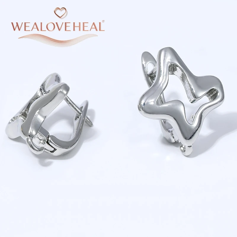 schmuckherstellung zubehör, 18K vergoldete Messing-Wellen-Stern-Ohrhaken, unregelmäßige geometrische Ohrdrahterhängungen für DIY Damen-Ohrringherstellung – Detail 20