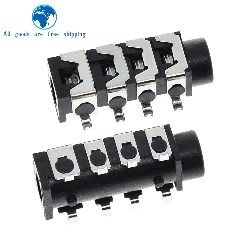 TZT 10/30Pcs Pj-313E 3.5Mm Aperture Eight-Foot Patch Headphone Socket Four Sections 3.5Mm Audio Socket