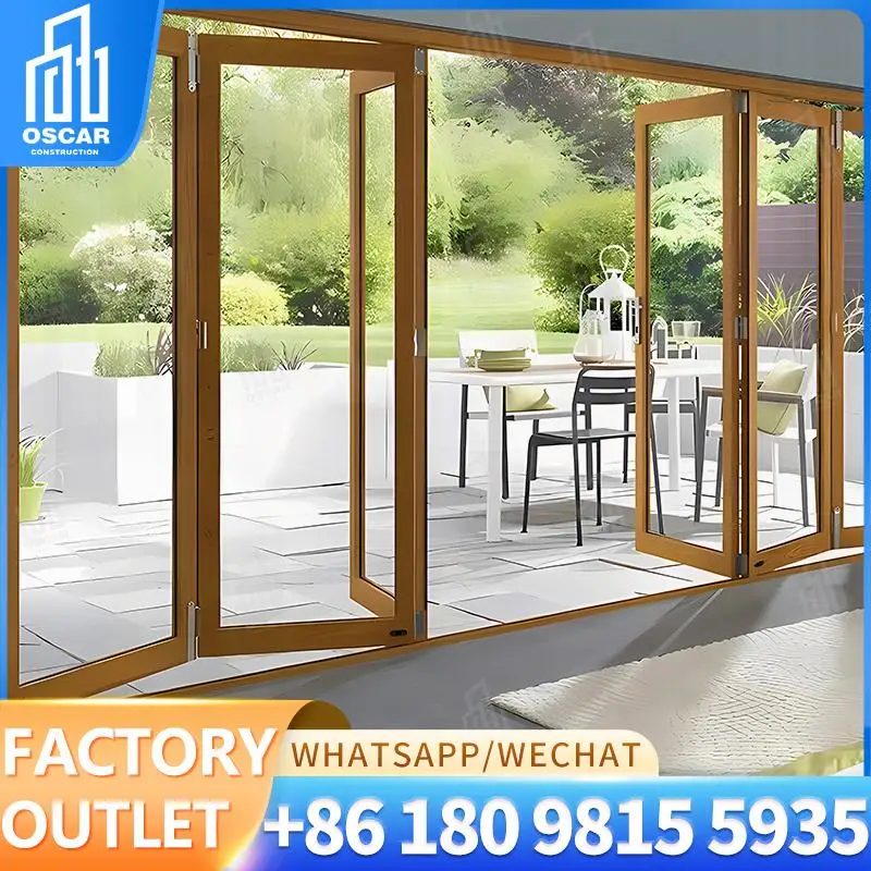 

Customizable Multi panel Folding Door Ideal for US Commercial Spaces Factory made Bifold Door