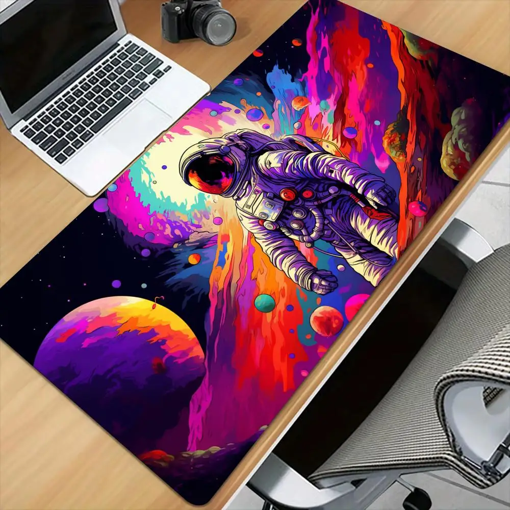 Digital Art Cool Astronaut Mouse Pad Desk Mat with Stitched Edge Non-Slip gaming mats pc accessories keyboard desk pad mauspad