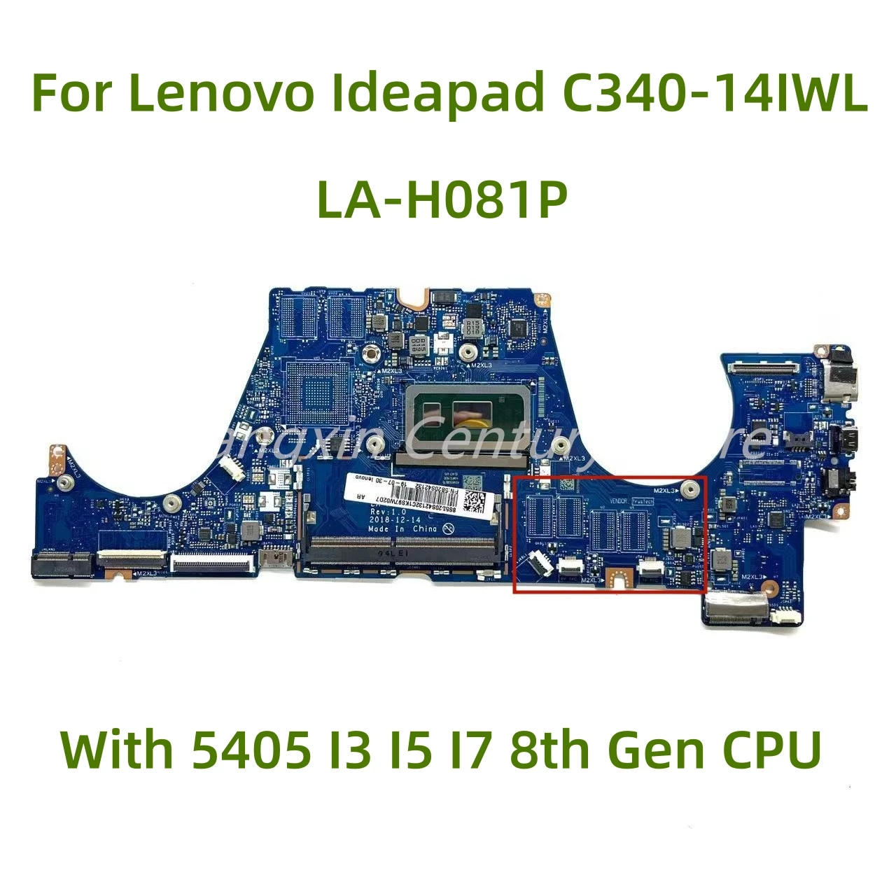 LA-H081P For Lenovo C340-14IWL/FLEX-14IWL Laptop Motherboard 5405 I3 I5 I7 8th Gen CPU 100% Test OK Before Delivery