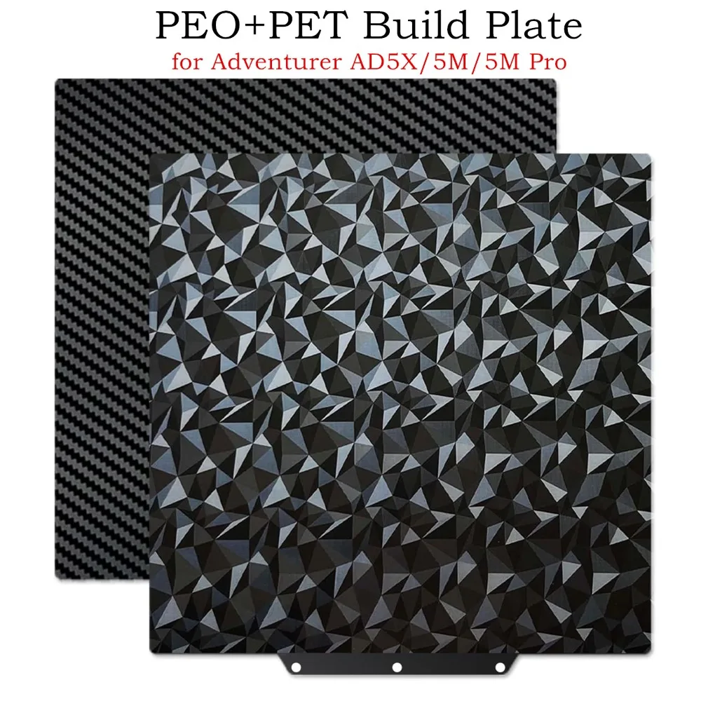

AD5X/AD5M Build Plate Double Sided Smooth PET PEO Sheet for Flashforge Adventurer 5M 235x235mm PEI Flexible Spring Steel Sheet