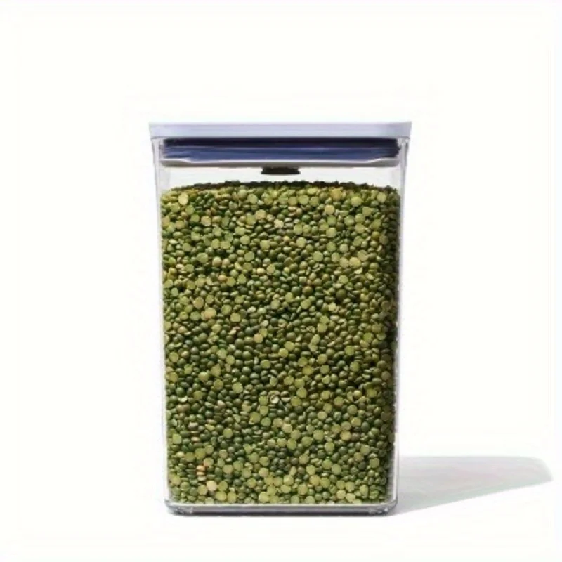 Recipiente de armazenamento de alimentos hermético retangular de plástico de 2,7 litros, branco, mantém alimentos secos frescos e sua despensa organizada