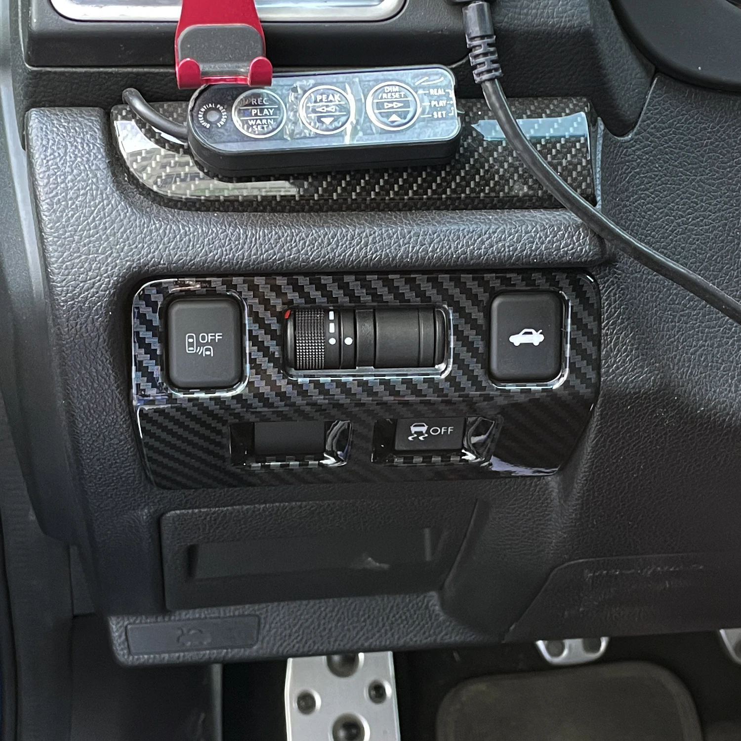 Car Accessories for Subaru WRX STi 2014-2020 ABS Carbon Fiber Printed Interior Head Light Switch Adjust Cover Trim 1pcs view 5