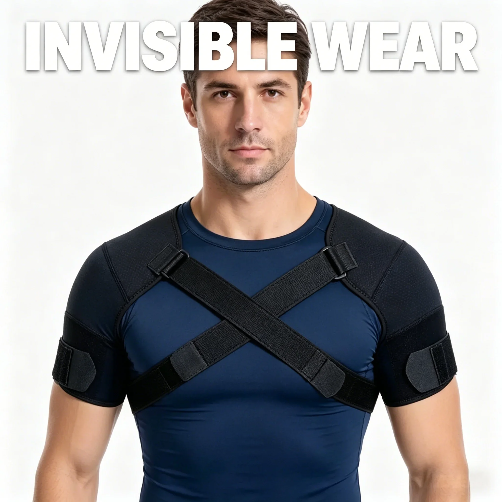 Adjustable X-Type Back Brace for Men Women, Breathable Shoulder Straightener for Hunchback & Upper Back Pain Relief