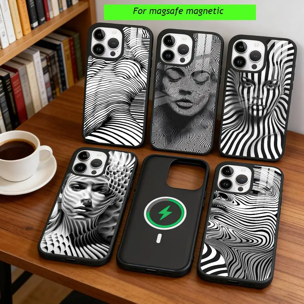 

Trippy Body Art Phone Case For iPhone17,16,15,14,13,12,11 Plus,Pro Magnetic For Magsafe Wireless Charging