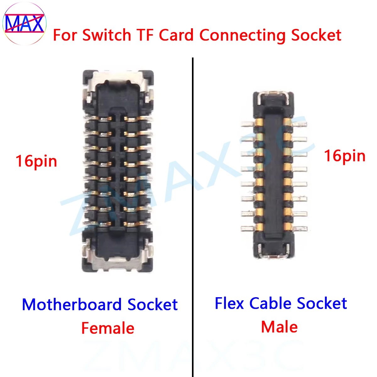 

20pcs Original TF Card Flex Cable Connecting Female Socket 16pin Male Socket For Nintendo Switch Motherboard TF Card Socket