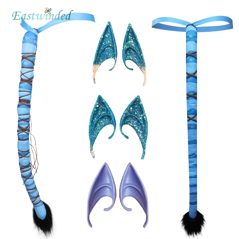 

Костюм для косплея Аватара: Хвост Джейка Салли, уши эльфа Нейтири, аксессуары для ролевых игр по фильму «Путь воды», реквизит для Хэллоуина и карнавала