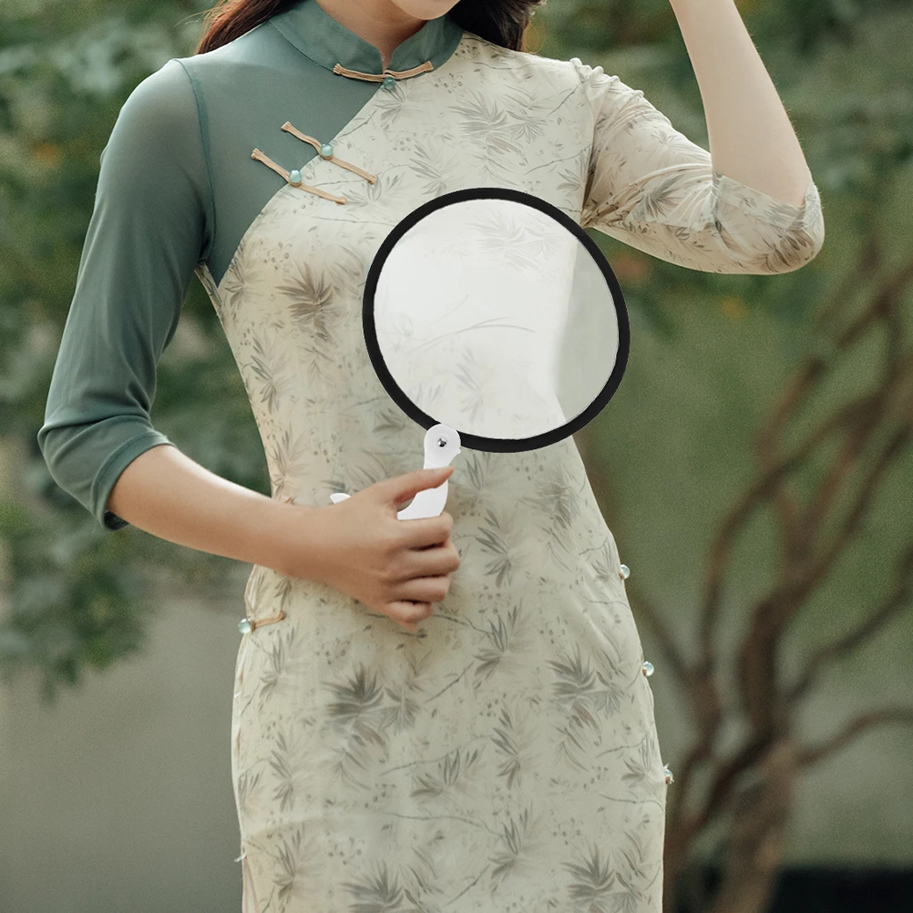 4 Pcs Portable Fan Handheld Foldable Decorative Items Circular Plastic Folding Round Fans