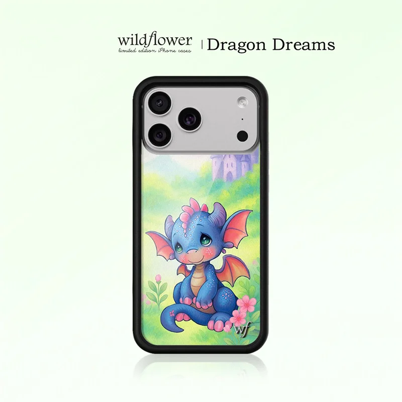 Чехол для телефона Wildflower ins Dragon Dreams для iPhone 17 15 16 14 13 12 Pro Max Plus, с цветочным узором, Baby Time, с рисунком капли воды, чехол-кукла ﻿ ﻿