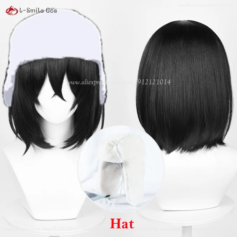 New Version Fyodor D Dostoevsky Cosplay Wig Scalp Short Black Anime Fyodor Dostoevsky Cosplay Wigs Heat Resistant Synthetic Hair