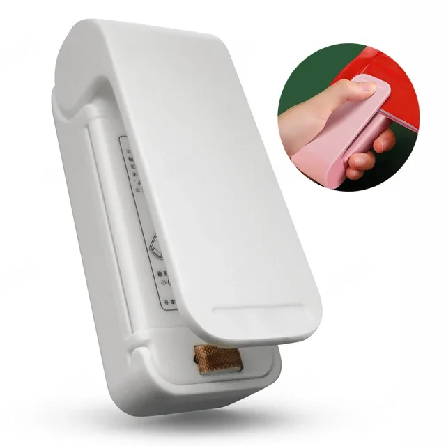 

Mini Bag Sealer Machine Portable Plastic Package Bag Clip Sealing Machine Kitchen Gadgets Food Snack Bag Storage Heat Sealer