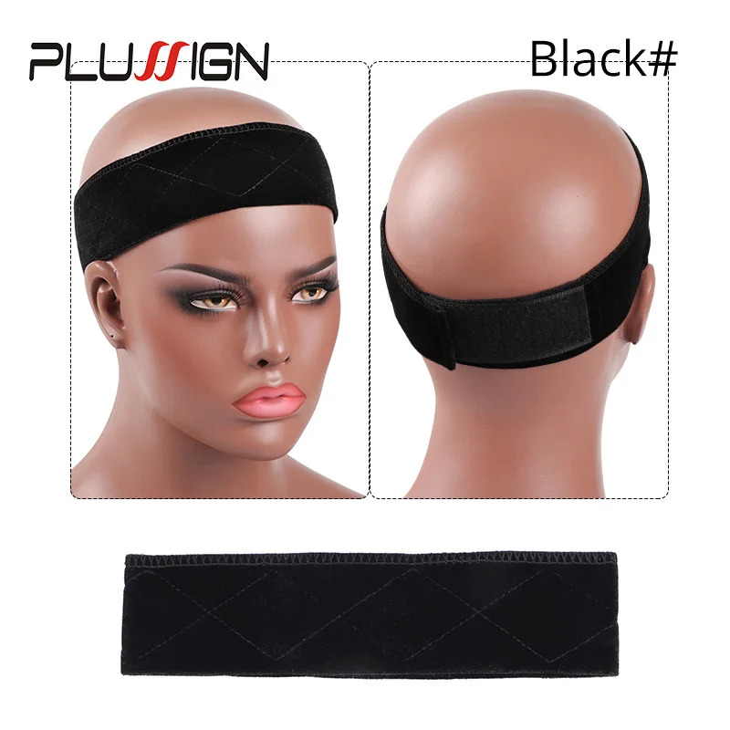 Velvet Wig Grip Band Extra Hold Skin Color Black Brown Wholesale Wig Grips Headband Adjustable Thin Grip Plussign New Collection