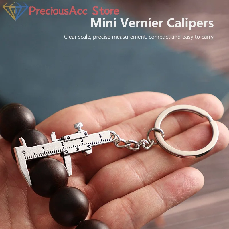 Mini Metall Lineal Messschieber Schlüsselbund Tragbare 0-4 cm Schlüsselring Messung Werkzeug Tasche Auto Hängen Zugriffs Schmuck Messschieber