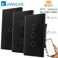 Interruptor inteligente Wifi adecuado para la aplicación EWelink Bluetooth RF Alexa Google control de voz sin cable neutro instalar interruptor de luz táctil