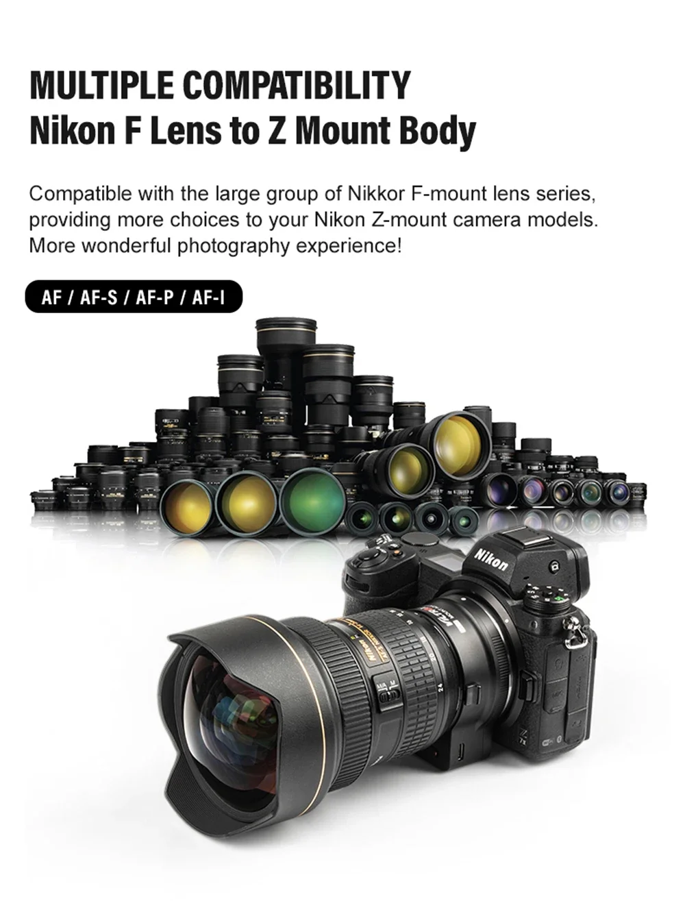 NF-Z VILTROX สำหรับ Nikkor F mount เลนส์ TO NIK Z อะแดปเตอร์อุปกรณ์ติดกล้องโฟกัสอัตโนมัติอะแดปเตอร์เลนส์เต็มเฟรมสำหรับ Nikon Z6 Z7 Z8 Z9 Z7II