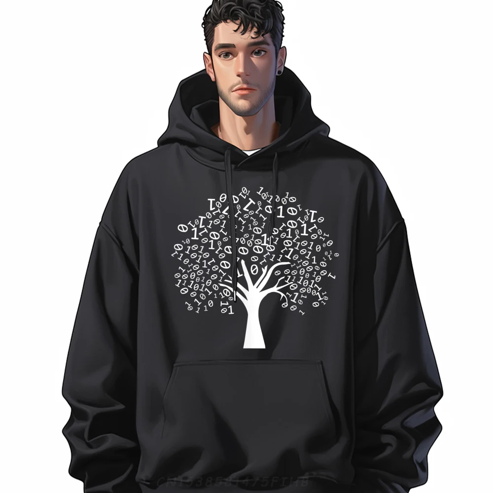 

Binary Tree Computer Science Coding Programmer Graphic Sweatshirts Men's Oversize Long Sleeve Leisure