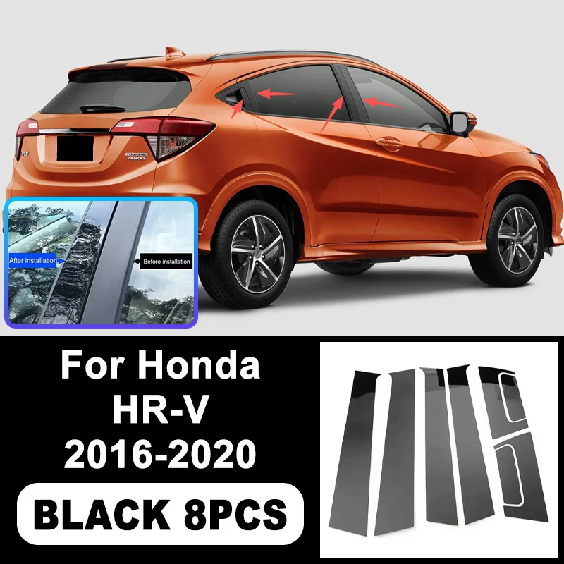 

Car Window Pillar Decorative PC Trim for Honda HRV HR-V 2016-2020 - B/C Pillar Stickers, Auto Exterior Accessories 2019 2018