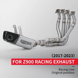 Motorcycle exhaust for Kawasaki Z900 2017-2023 front section connection stainless steel full exhaust pipe