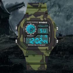 Men Watches Outdoor Sports Multifunctional Waterproof Large Screen Display Luminous LED Digital For Men Fashion Camouflage Watch