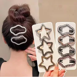 New Luxury Rhinestone Cloud Shaped Hair Clips Young Girls Student Broken Side Bangs BB Clip Pentagram Star Barrettes Hairpins