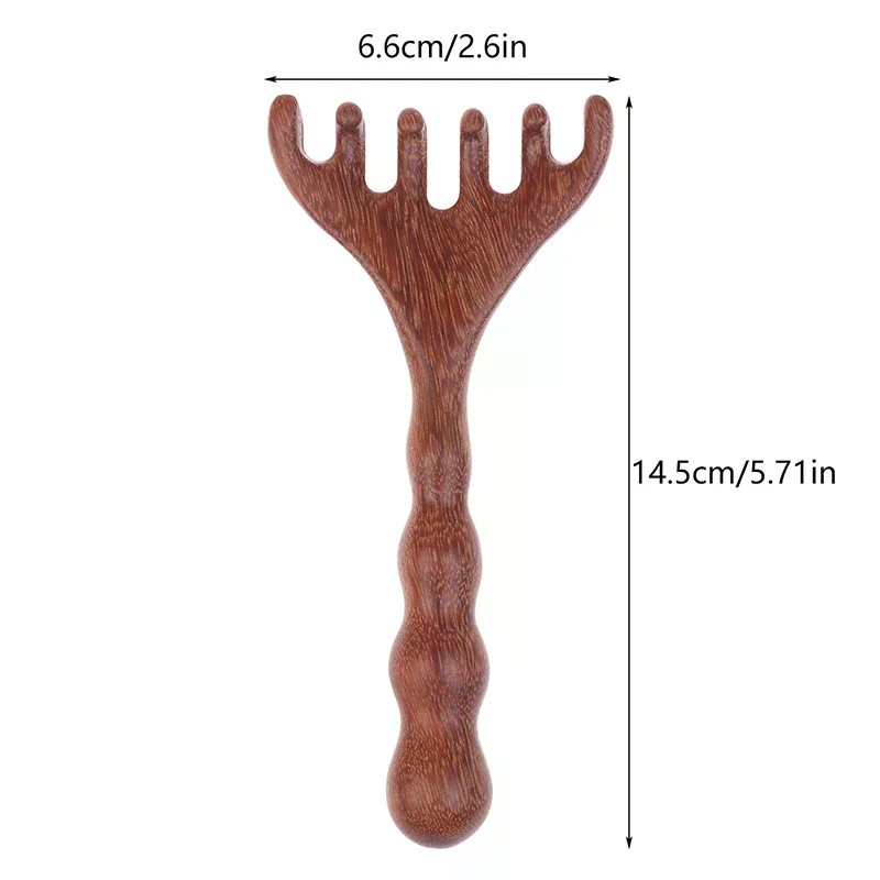 Hirschgeweih Kammkopf Meridian Massagekamm Antistatisch Holz Breiter Zahn Gua Sha Werkzeug Scratcher Spa Fördert die Durchblutung