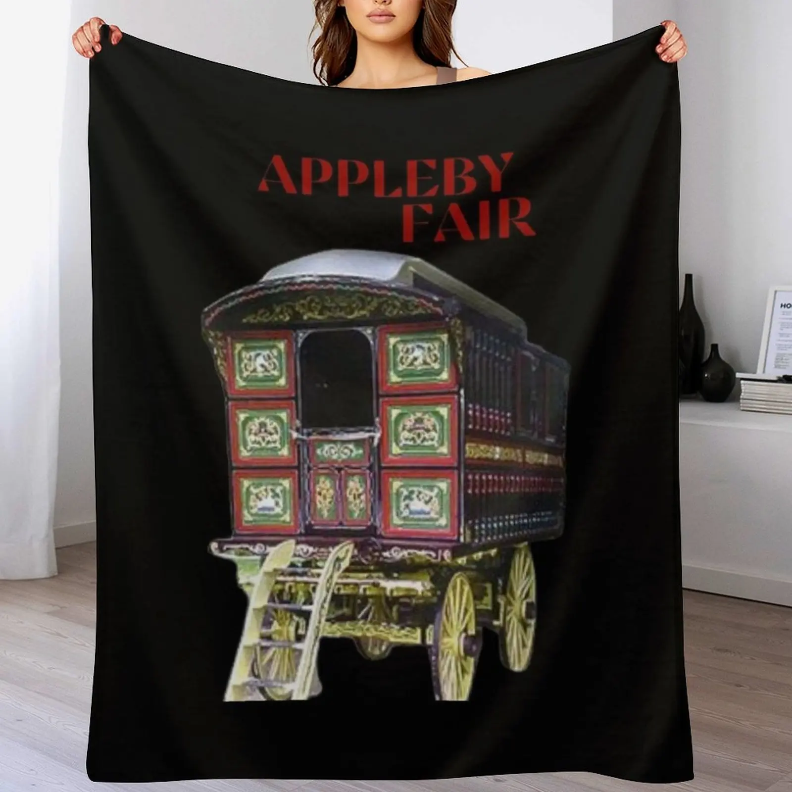 

Appleby fair vardo gipsy wagon caravan Throw Blanket Wrinkle Resistant Lightweight Blanket